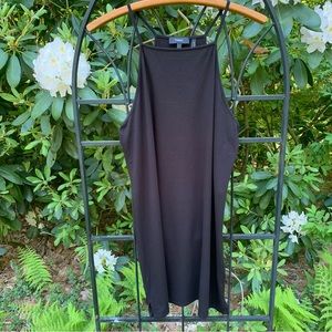 Theory ~ Square Neck Black Ranmire Knit Mini Tank Dress in size Large